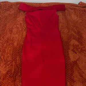 Elegant Red Off-Shoulder Dress